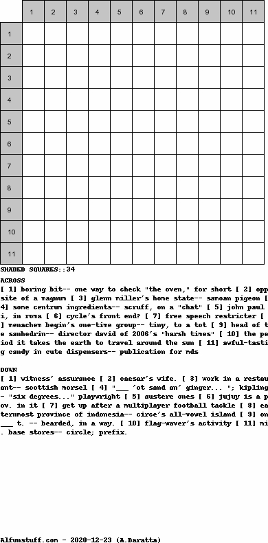 Diagramless Crosswords - puzzle 11